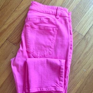 Hot pink Cropped Loft jeans